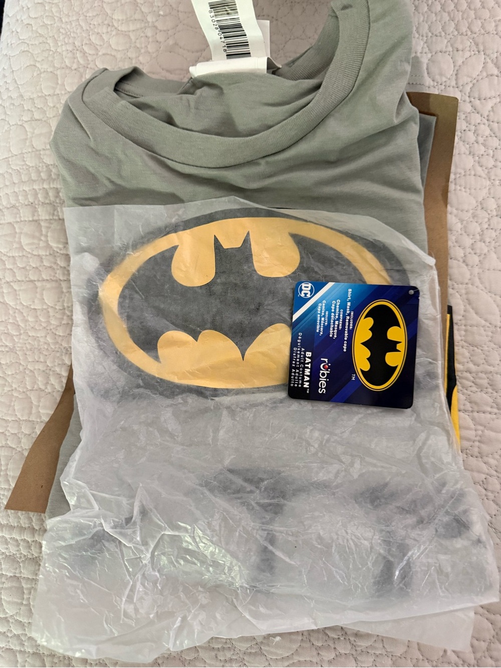 DC Batman men’s Shirt Gray with Yellow Logo